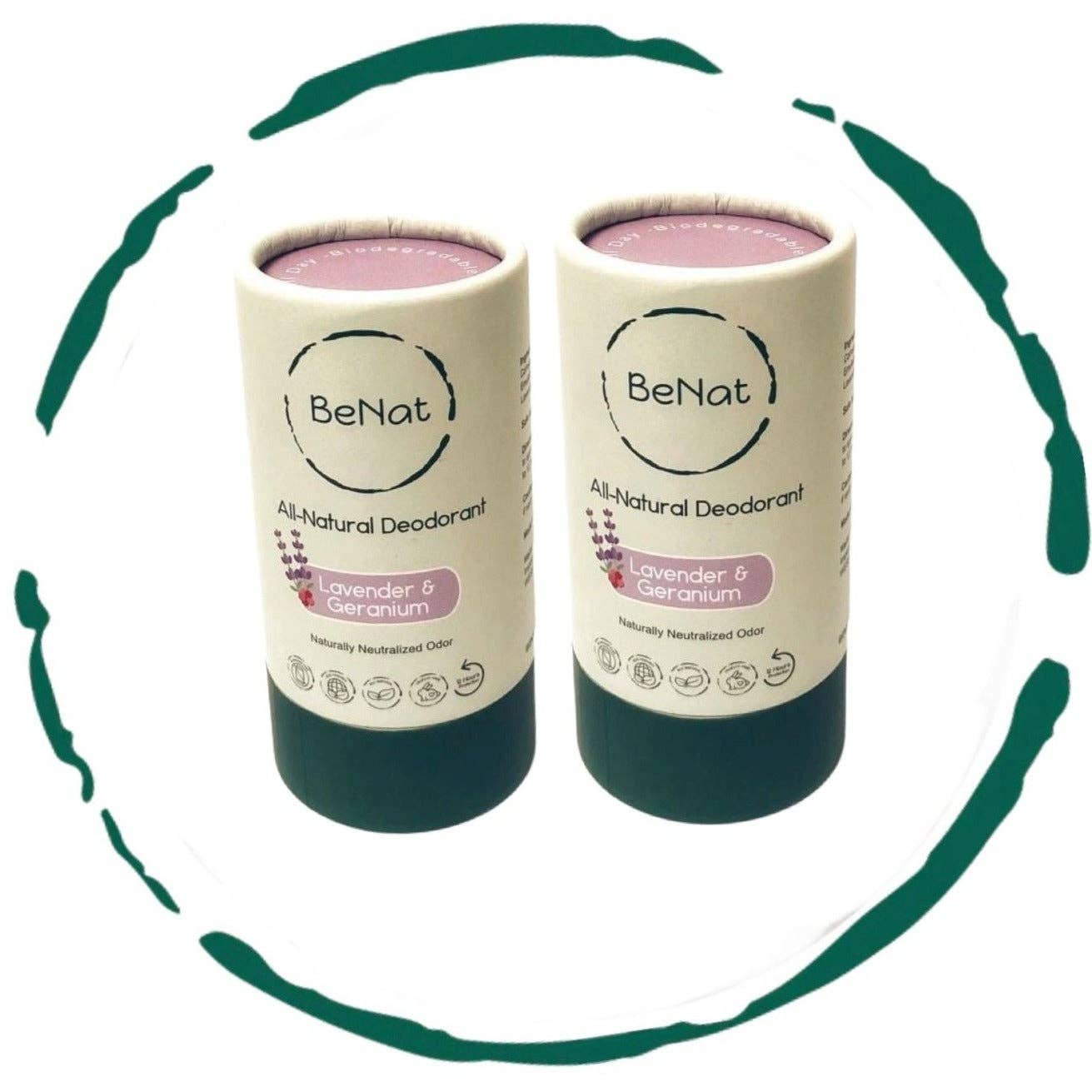 VIAI Beauty - Wholesale Deodorant - Unisex - BENAT 2-Pack All-Natural, Plastic-Free Deodorants2