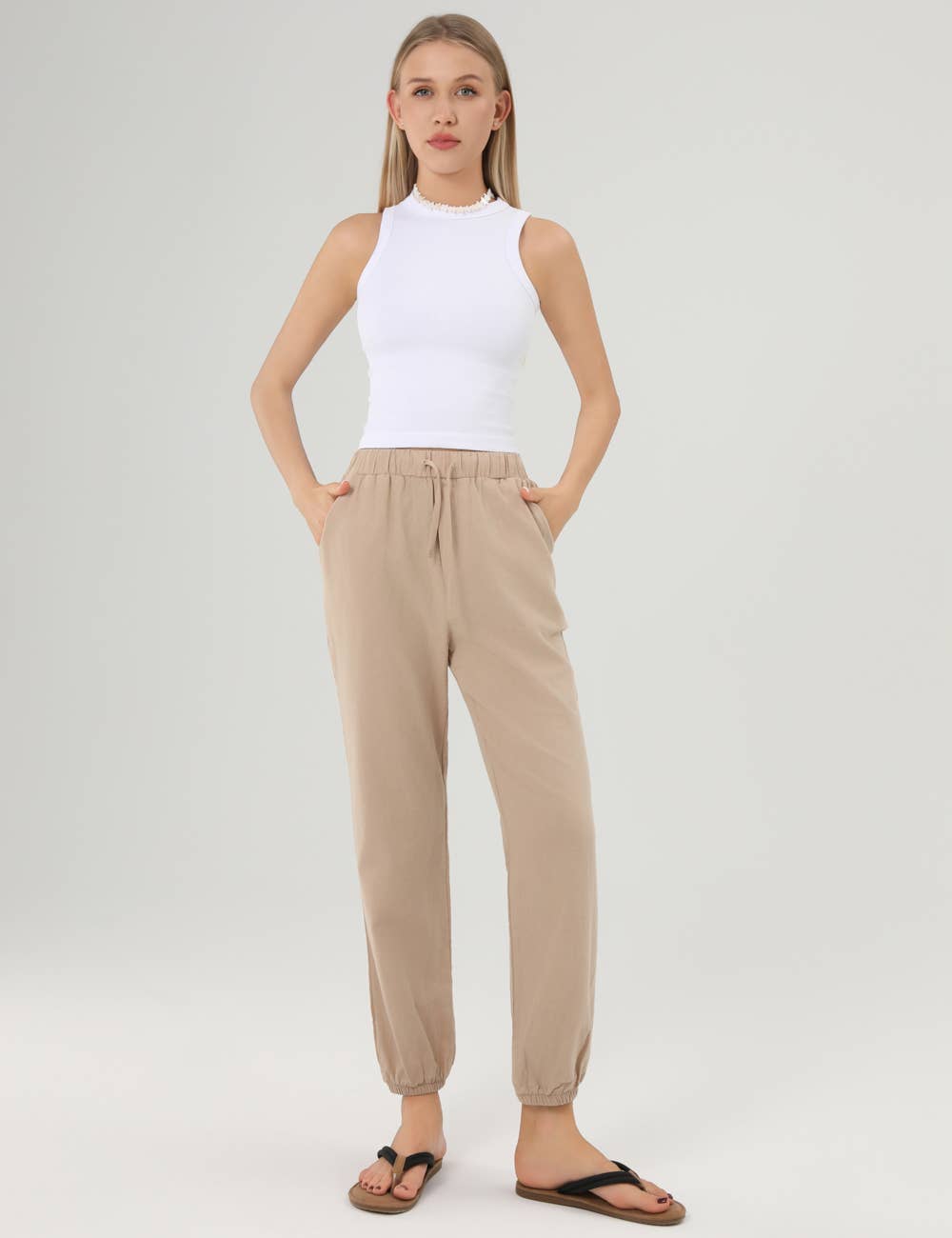 Sweetkama - Vendita all'ingrosso Pantalone - Donna - Pantaloni da donna Tourse con cravatta in tinta unita SKP80204