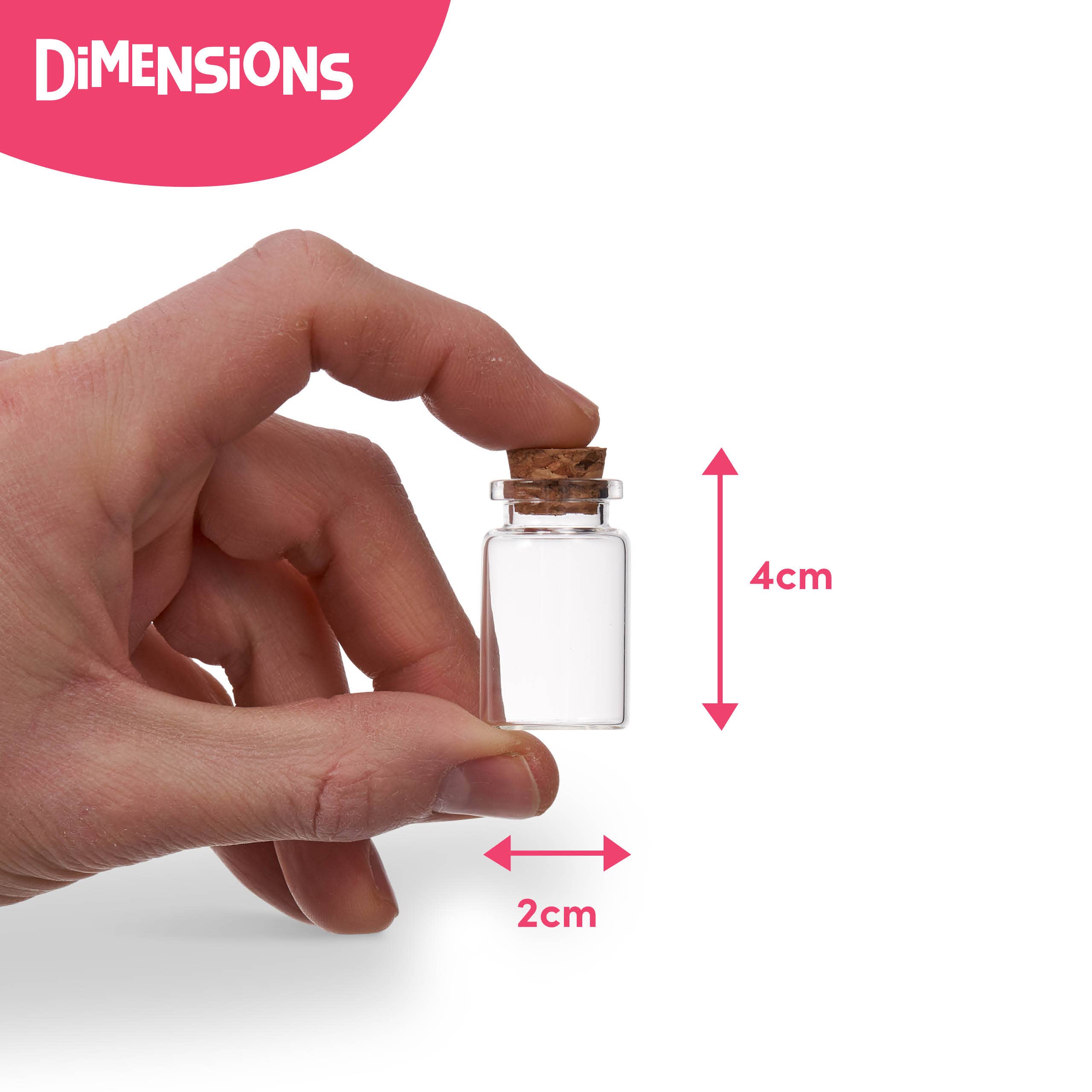 The Twiddlers - Vente Cadeaux pour invités - 60 mini pots en verre avec bouchons en liège (7 ml) - The Twiddlers1