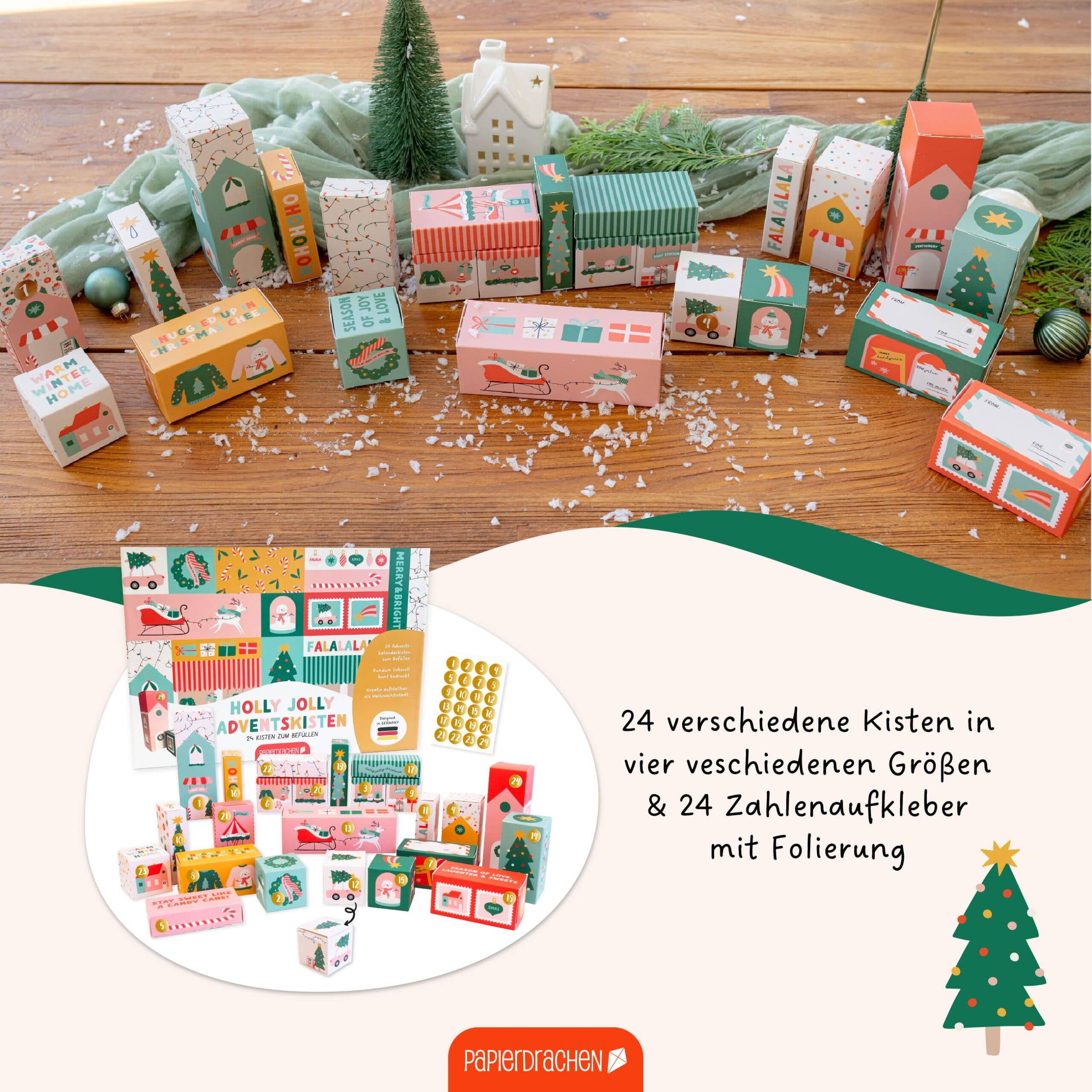 Papierdrachen - Wholesale Advent Calendar - Paper Kite Advent Box World Holly Jolly1