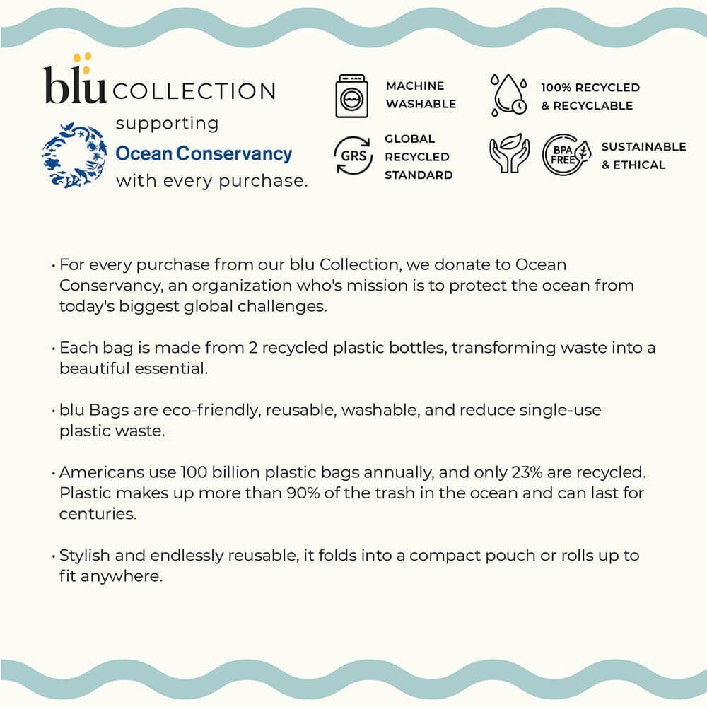 rockflowerpaper - Wholesale Grocery/Shopping Bag - Chrysanthemum blu Reusable Shopping Bag5