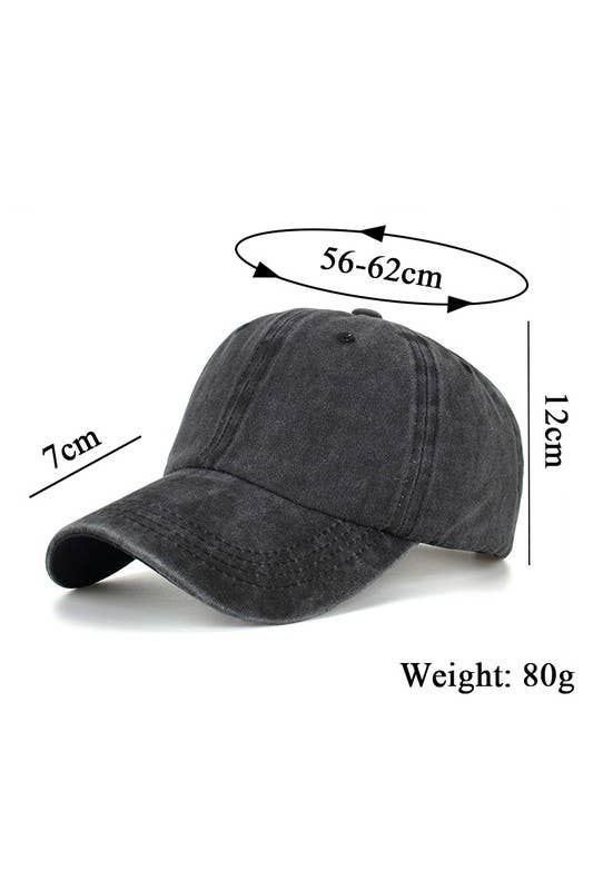 ACCITY - Wholesale Baseball Cap - Women's - Summer Washed Solid Baseball Cap, Sun Hat CWAH20623
