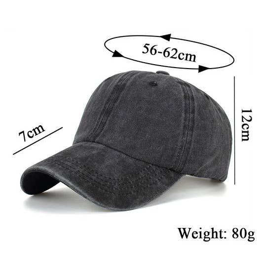 ACCITY - Wholesale Baseball Cap - Women's - Summer Washed Solid Baseball Cap, Sun Hat CWAH20623