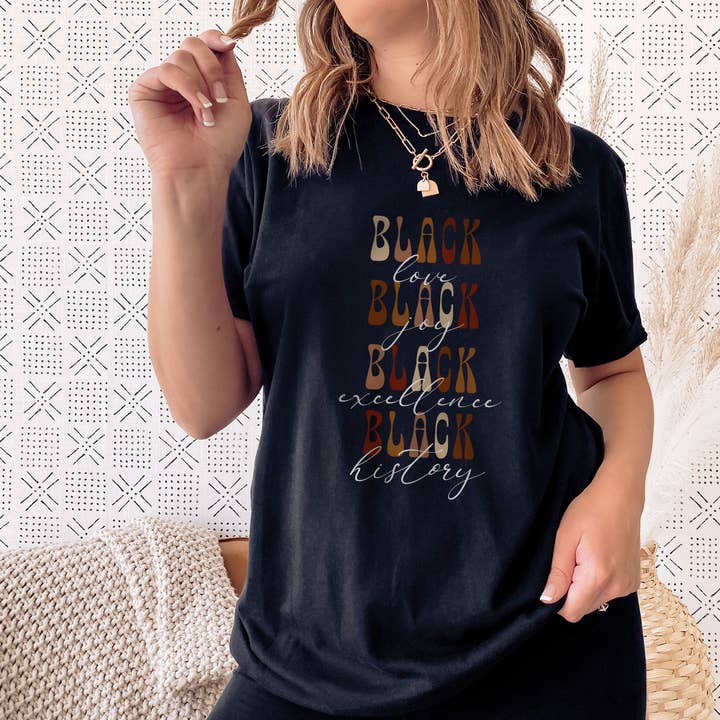 Black Pride Shirt, Love Joy Excellence History, Melanin Tee for wholesale by NVC Ecommerce LLC