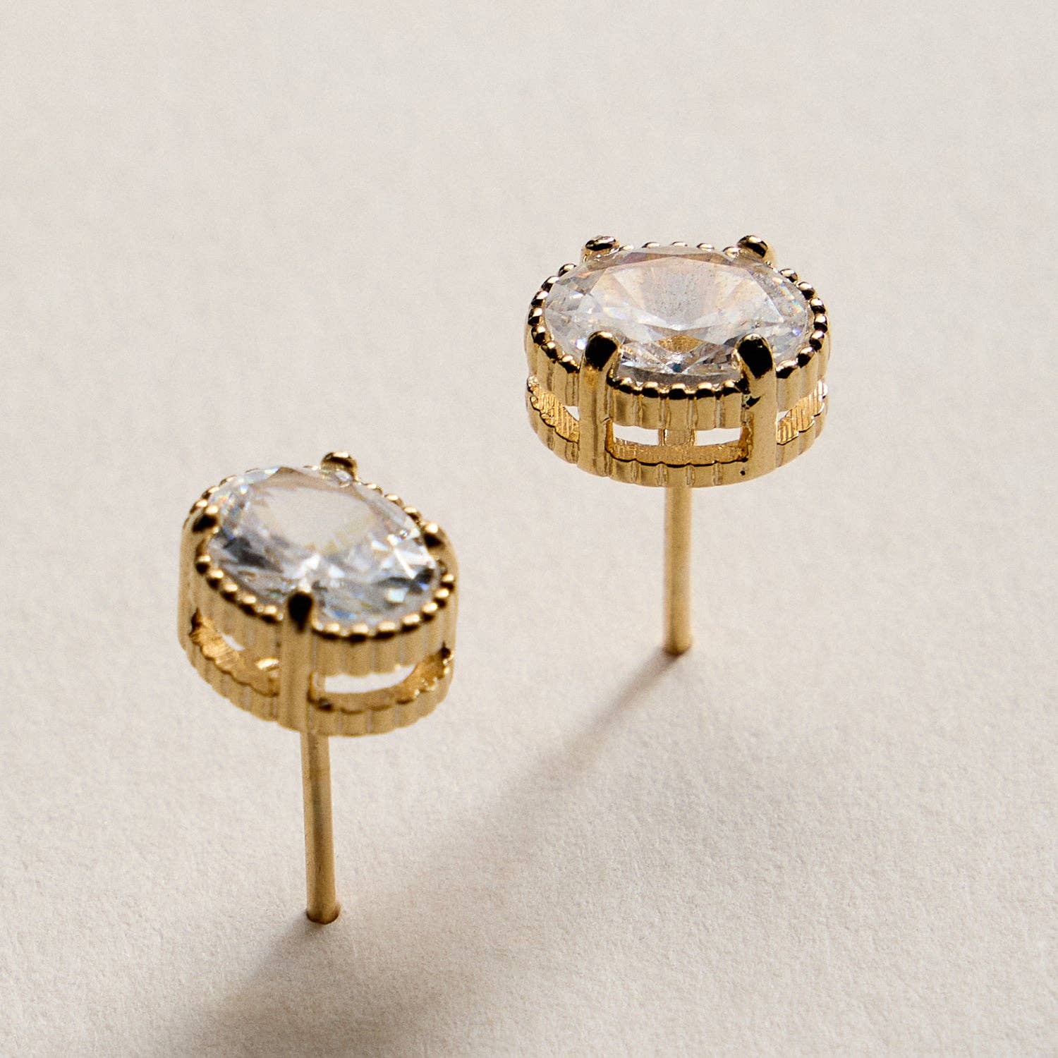 GD Gold Filled Oval CZ Stud Earrings for wholesale on Faire1
