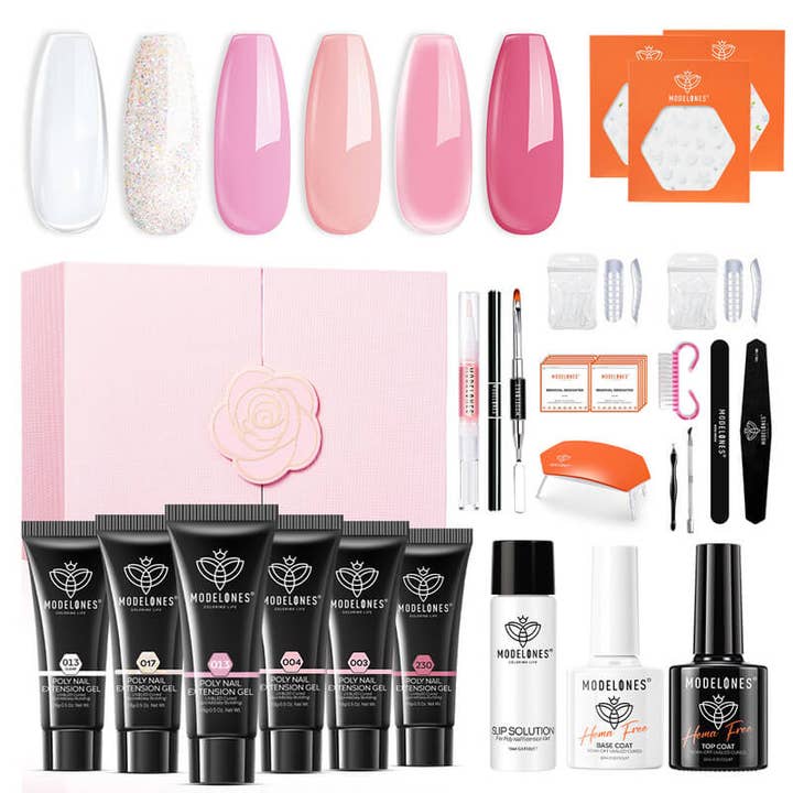 Modelones - Wholesale Nailcare set - Cupid's Kiss - 6 Colors Valentine's Day Limited Poly Nail Gel Kit