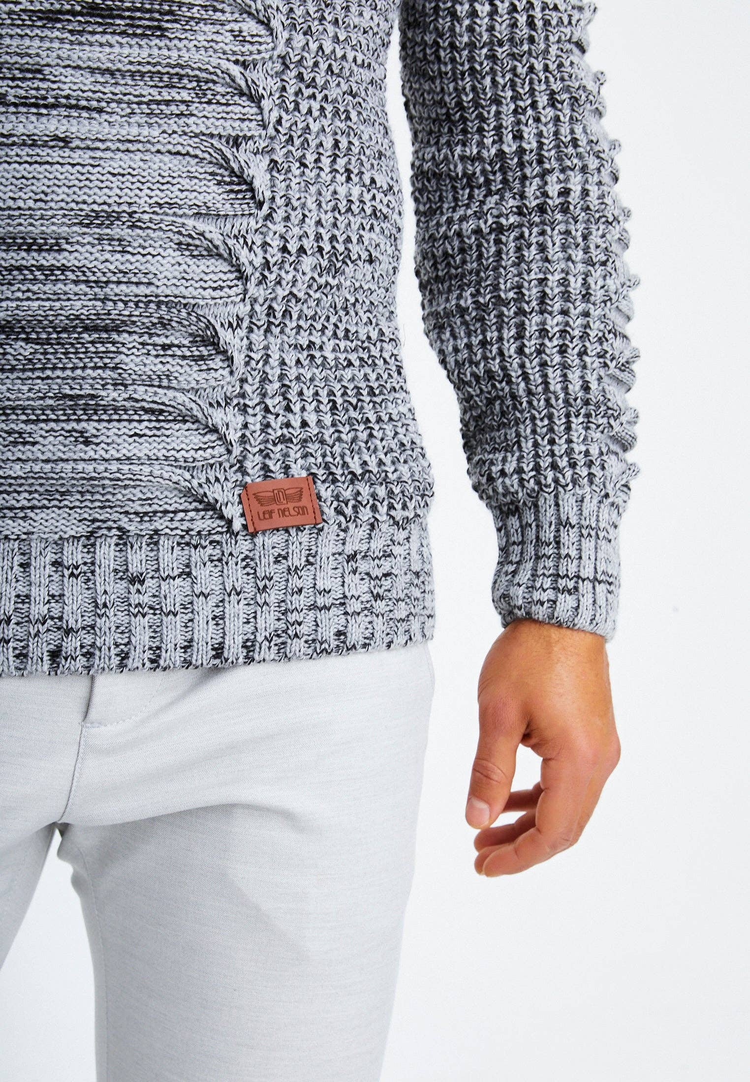 Leif Nelson GmbH - Wholesale Knit Sweater - Men's - Men's Knit Sweater Chunky Knit Shawl Collar LN-557510