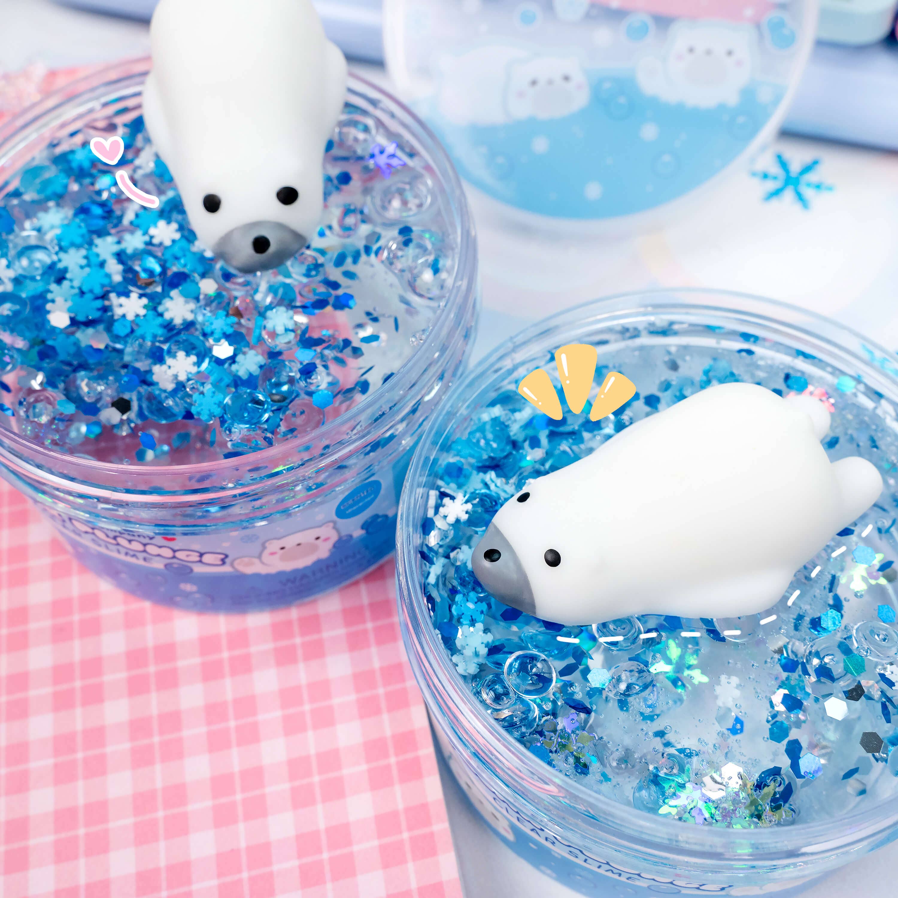 Kawaii Slime Company – wholesale Slajm - Barn – Polar Bear Plunge Clear Signature Dome™ Slime (4 st/förpackning)9