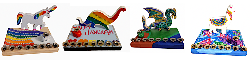 Eclectic Judaica - Wholesale DIY Craft Kit - Unicorn Menorah Craft Kit5