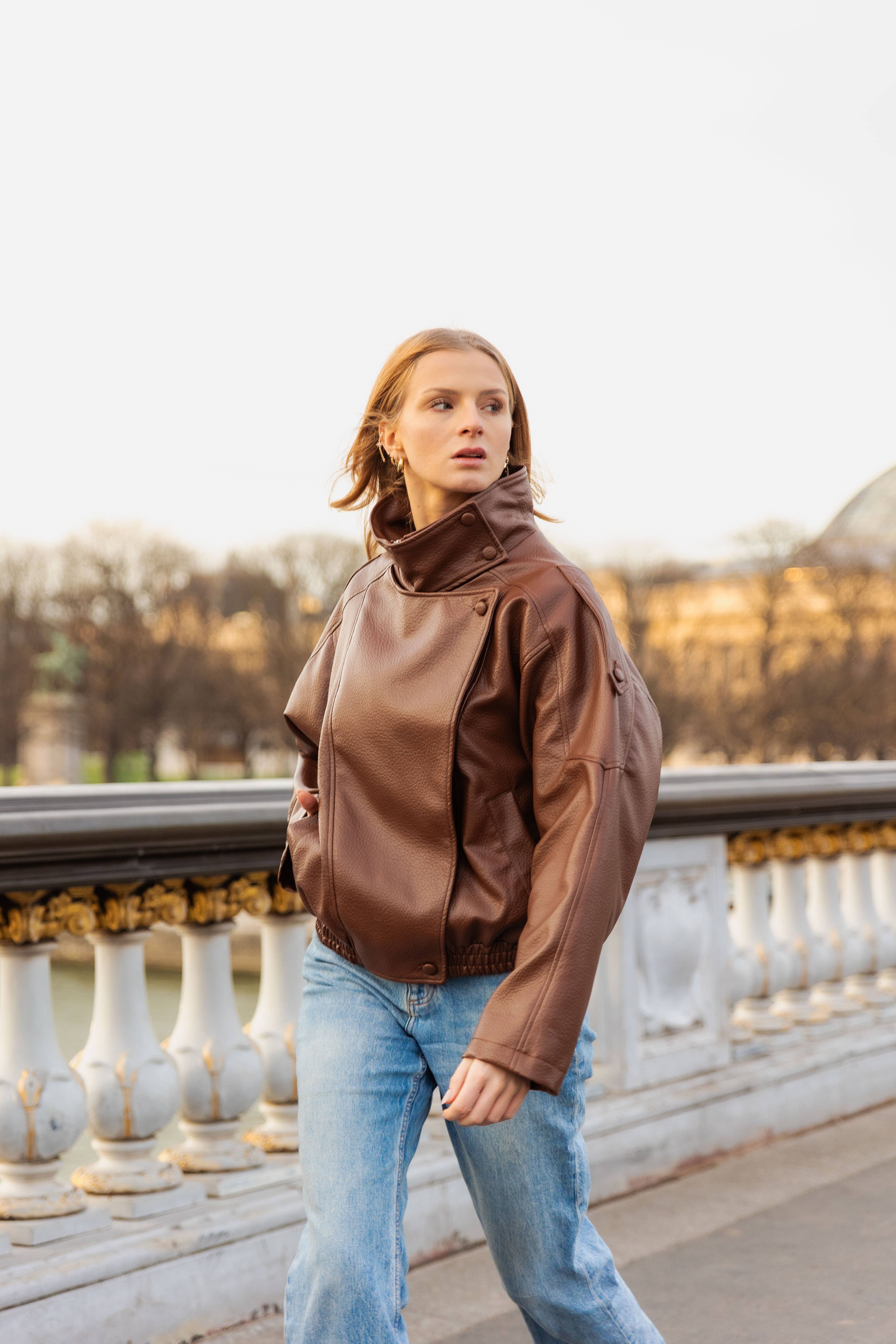 KZELL PARIS - Wholesale Leather Jacket - Women's - FAUX LEATHER BIKER JACKET8