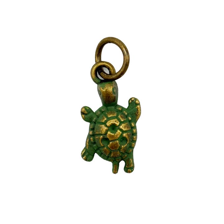 Gleeful Peacock - Wholesale Individual Charm/Pendant - Turtle Charm Bracelet, Necklace, or Charm Only