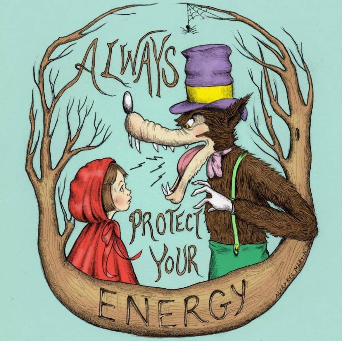 Marybel Martin – Großhandel Aufkleber – Schütze immer deine Energie - 3x3” - Vinylaufkleber1