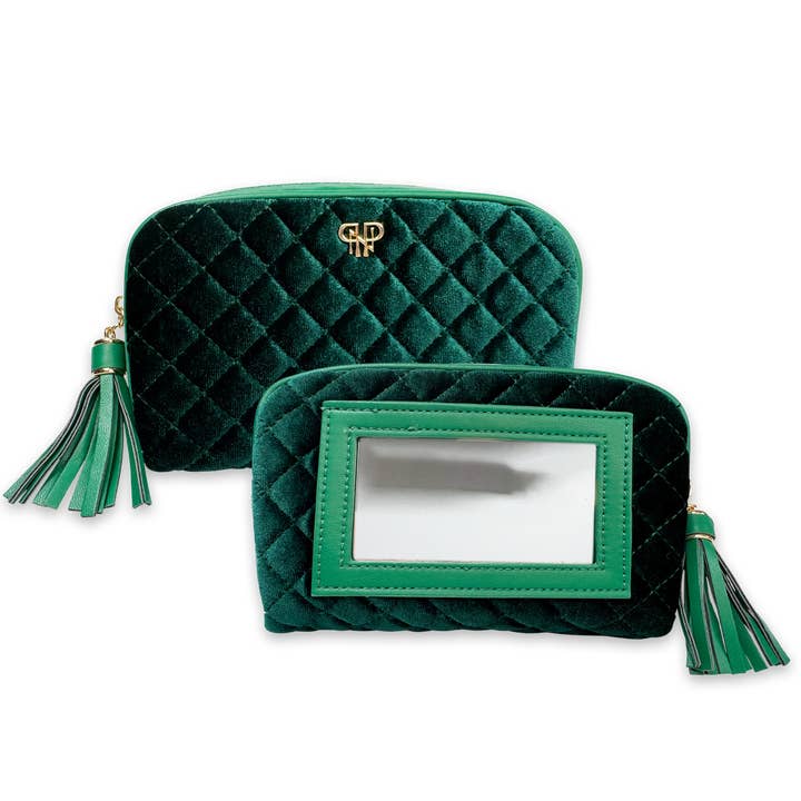 Astuccio per Trucco Glam - Velluto Smeraldo per la vendita all'ingrosso da parte di PurseN (new)