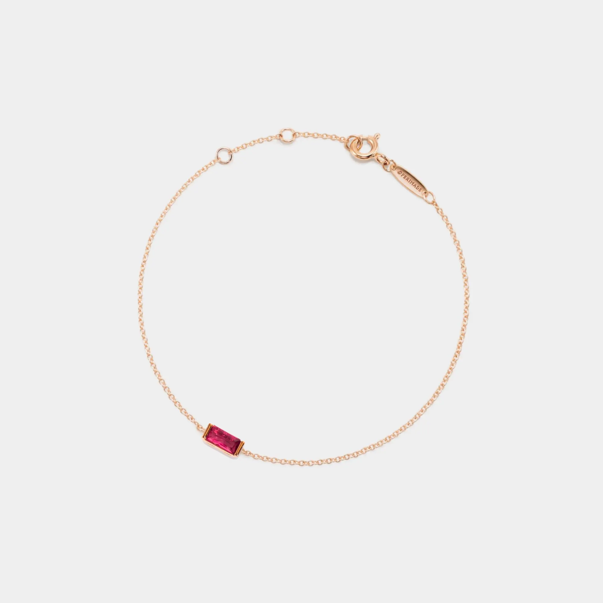 Perimade & Co. LLC - Wholesale Charm/Dangle Bracelet - Baguette Birthstone Stacking Bracelet in 925 Sterling Silver4