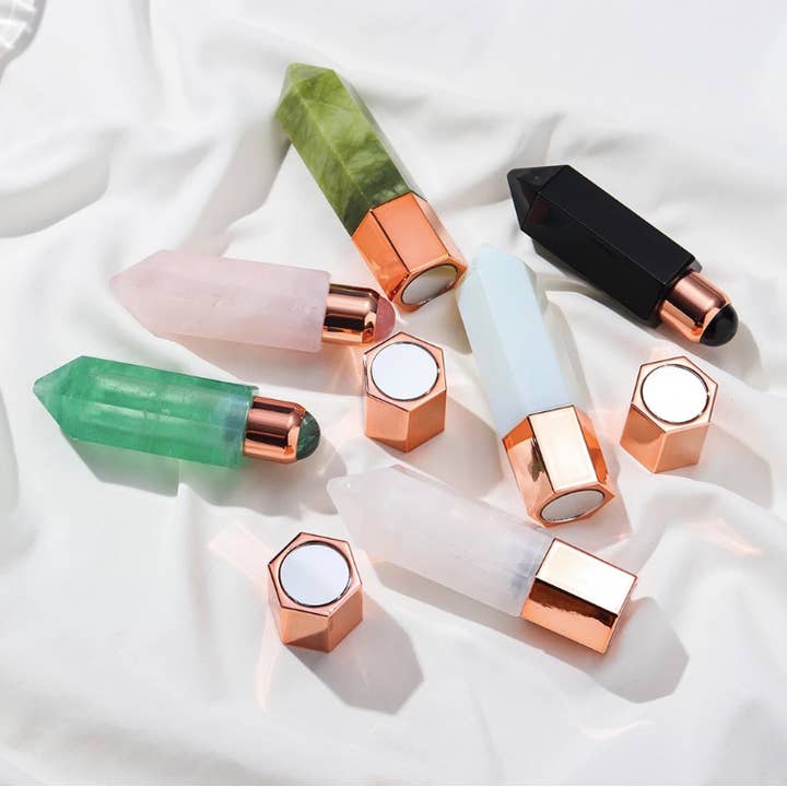 Crystal Stone Essential Oil Bottle Facial massage and other Purchase Wholesale essential oil bottles. Free Returns & Net 60 Terms on Faire trending on Faire.