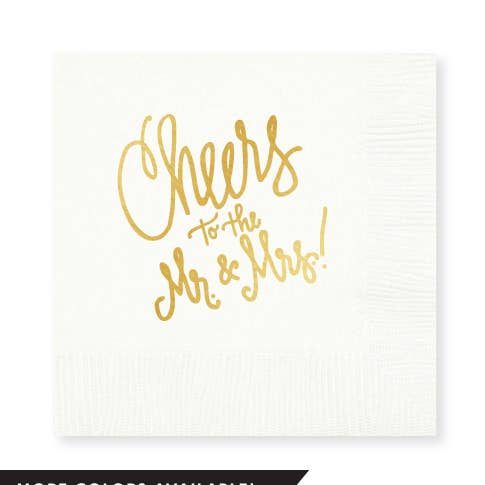 Cheers to Mr. & Mrs. | Napkins (5 colors) for wholesale by Natalie Chang