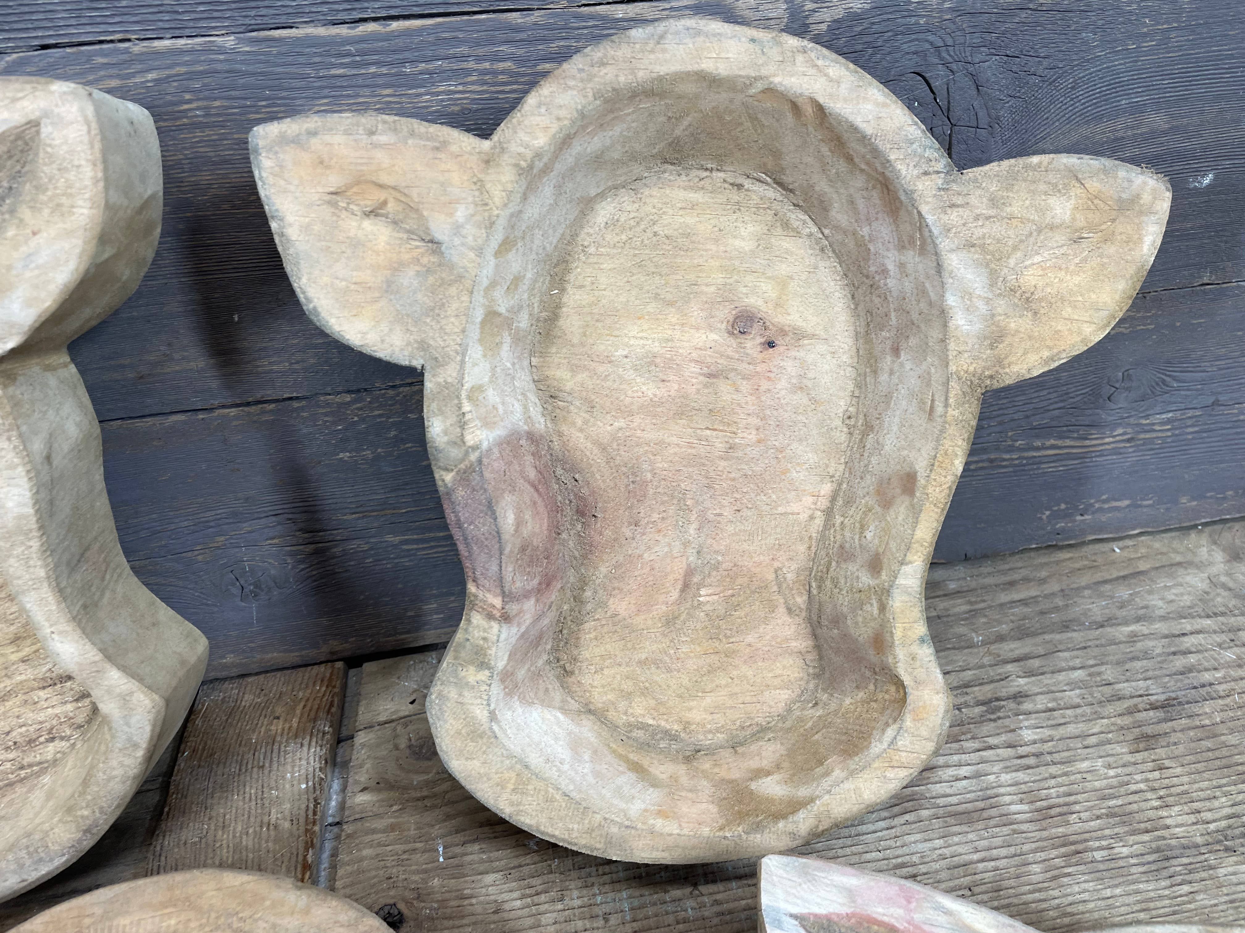 My Amigos Imports - Wholesale Decorative Plate/Dish/Bowl - Cow Head-Large-Dough Bowl-11x12-Home Decor #2-Unfinished2
