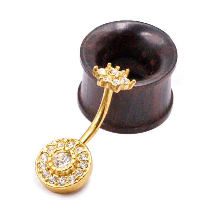 Multi-Crystal Banana Navel Piercing - PD-076 for wholesale by Awaken