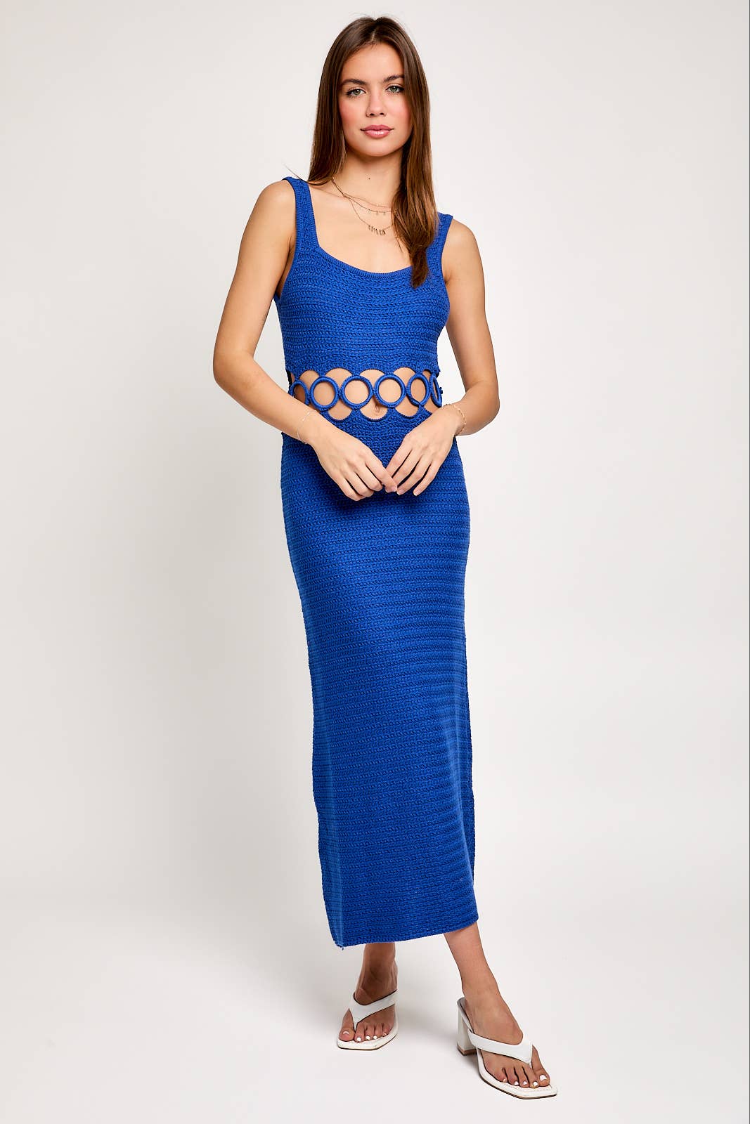 LE LIS - Wholesale Dress - Women's - SQUARE NECK SLEEVELESS CROCHET MIDI DRESS20