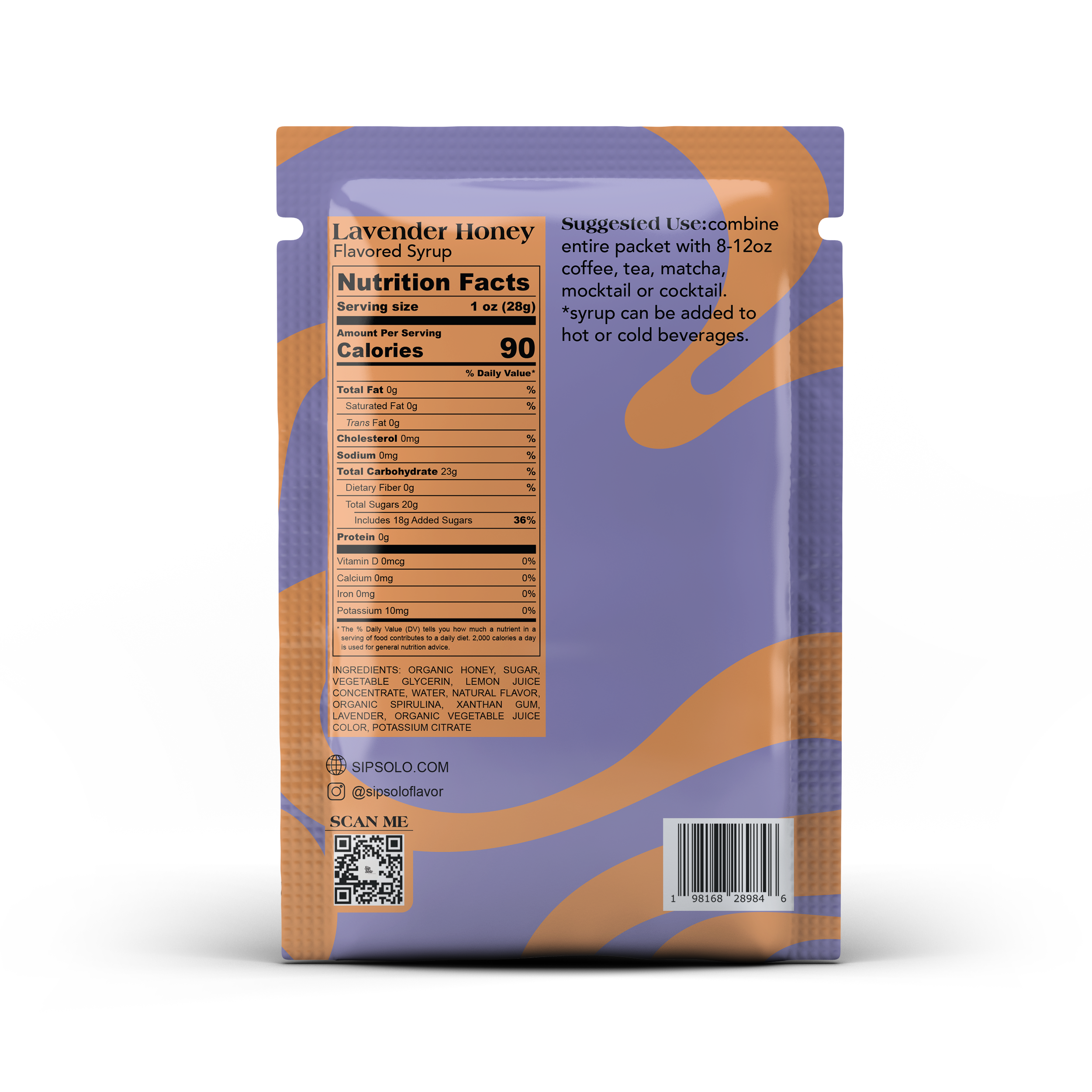Sip Solo - Wholesale Flavored Syrup -  Lavender Honey single-serve flavored syrup1