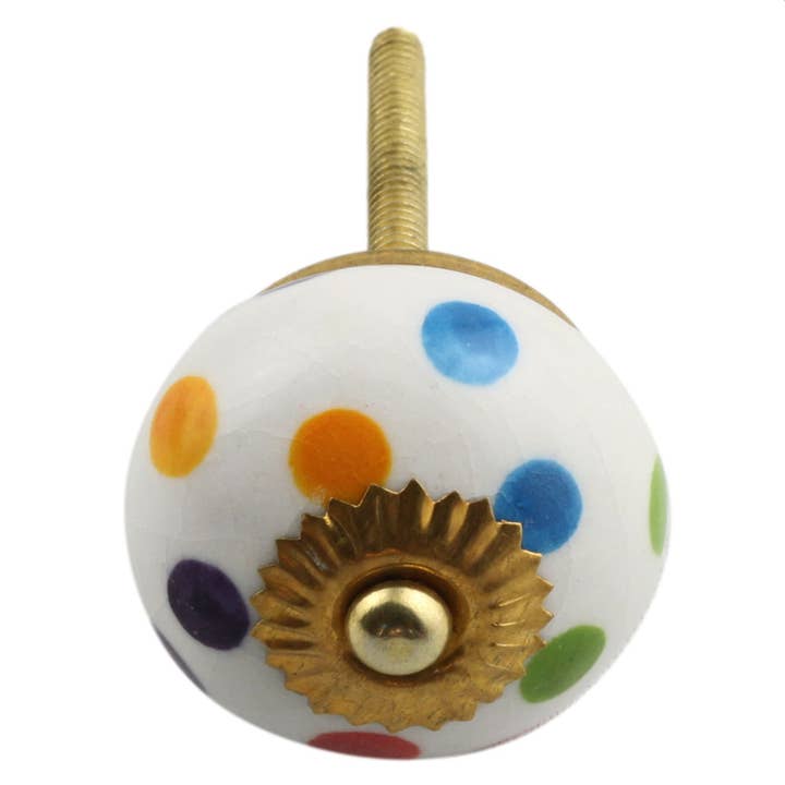 Bouton de meuble en céramique à pois shabby chic ge-bl-gr-rouge-violet pour la vente par Tribal Trade GmbH
