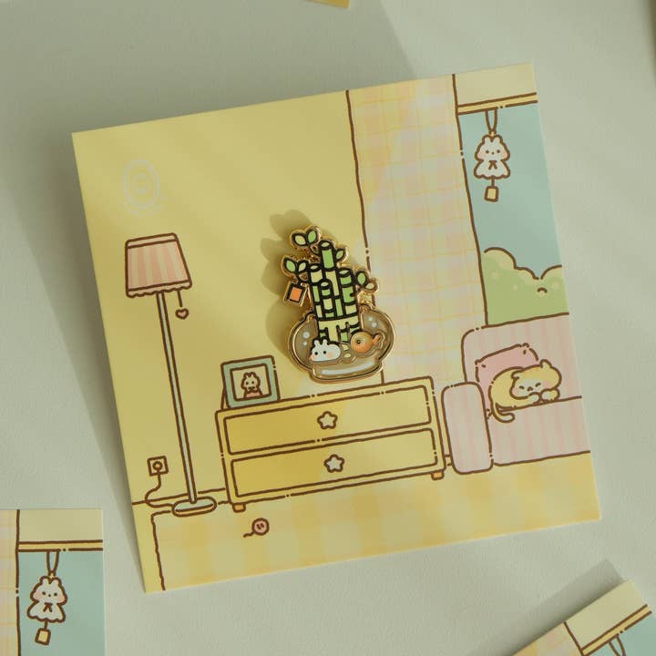 Heldig Bambuskanin Emaljepin for engroshandel hos 2jingis2jing