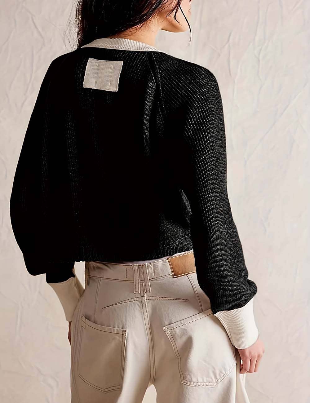 Dipped Shop – wholesale Cardigan – Women’s – Contrast Color Button Knit Cardigan DPC26181