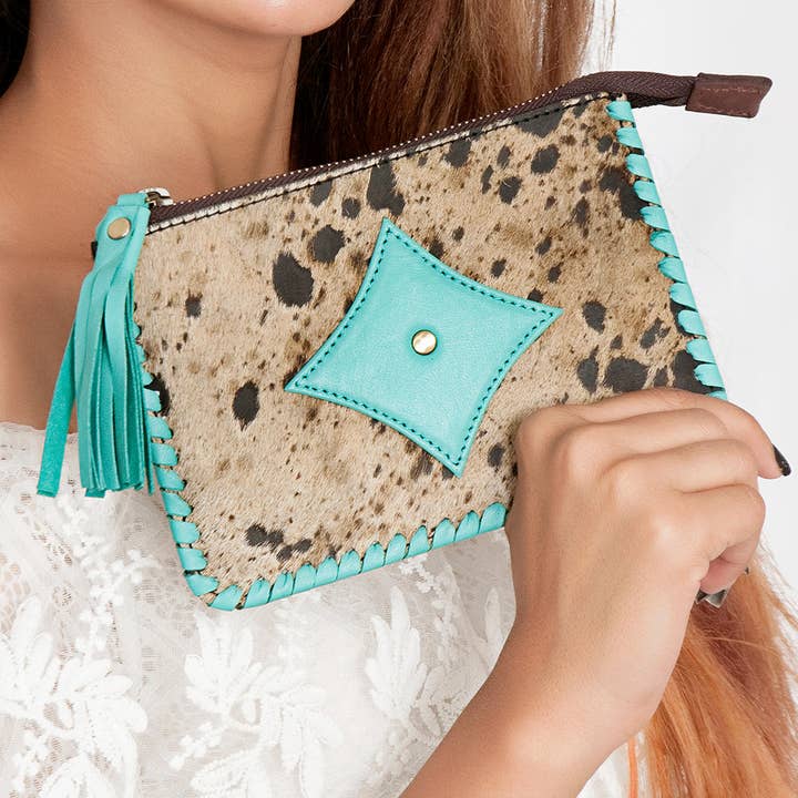 LS Western - Wholesale Coin Purse - Women's - ADBGD165 Coin Hair-On Genuine Western Leather Women Bag