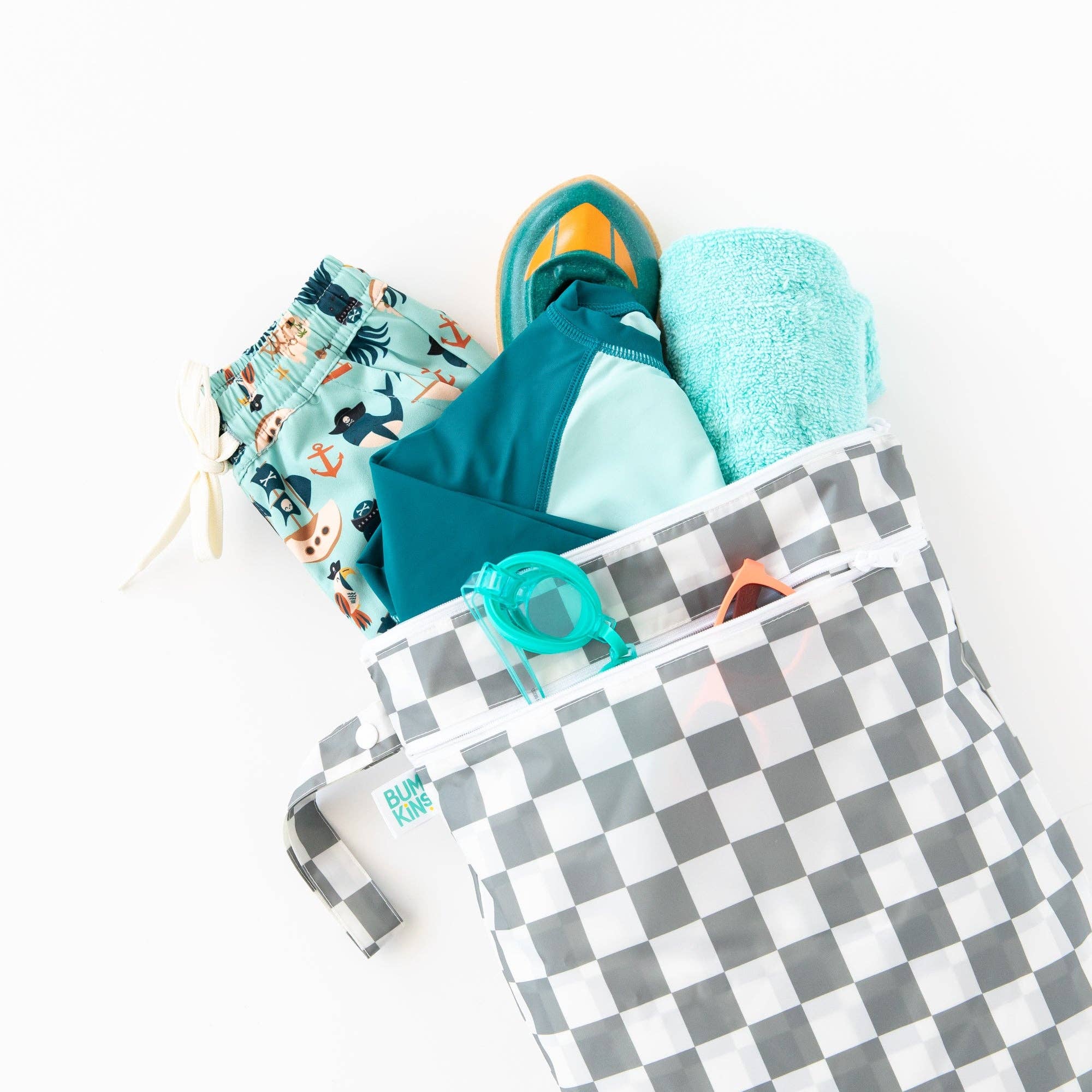 Bumkins - Vente Sac étanche - Enfant et bébé - Sac étanche et humide : Charcoal Check10