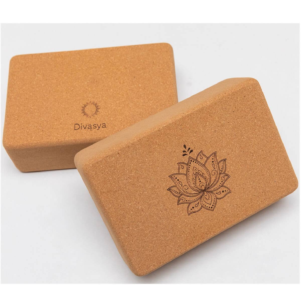 Divasya - Wholesale Yoga Block/Bolster - Cork Yoga Block | medium size | rounded edges | 22.5 x 15 x 7.5 cm7