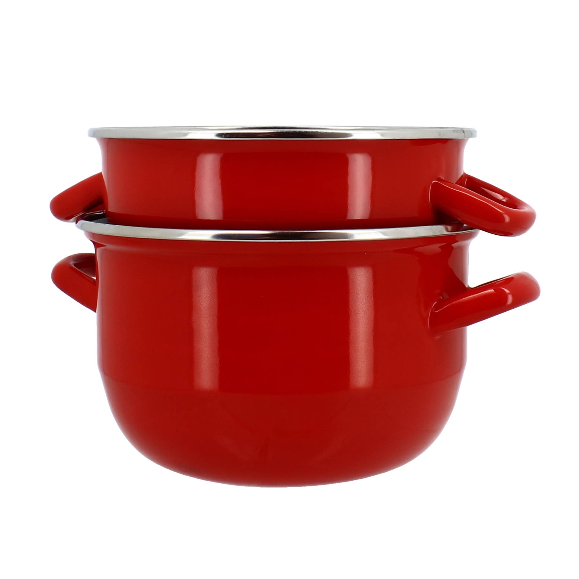 Menastyl - Wholesale Cooking Pot - 18cm red enamel steel mussel pot2