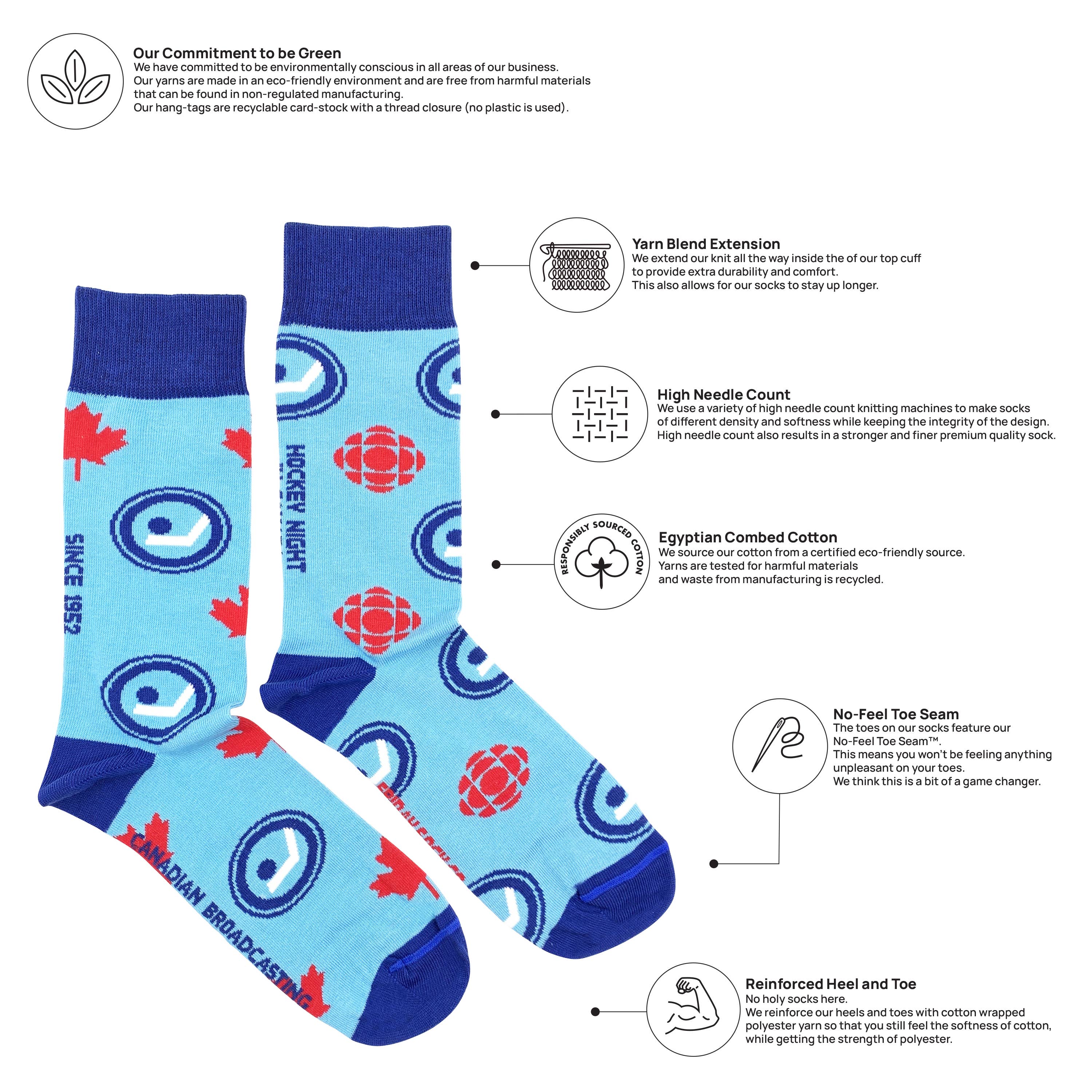 Friday Sock Co. - Wholesale Socks - Men's - Men's CBC Hockey Night in Canada Mismatched Socks1