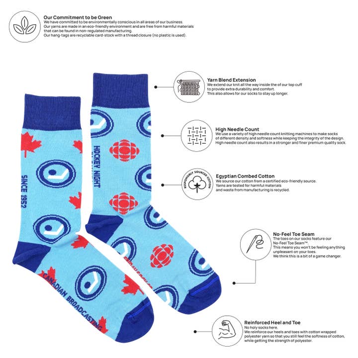 Friday Sock Co. - Wholesale Socks - Men's - Men's CBC Hockey Night in Canada Mismatched Socks1