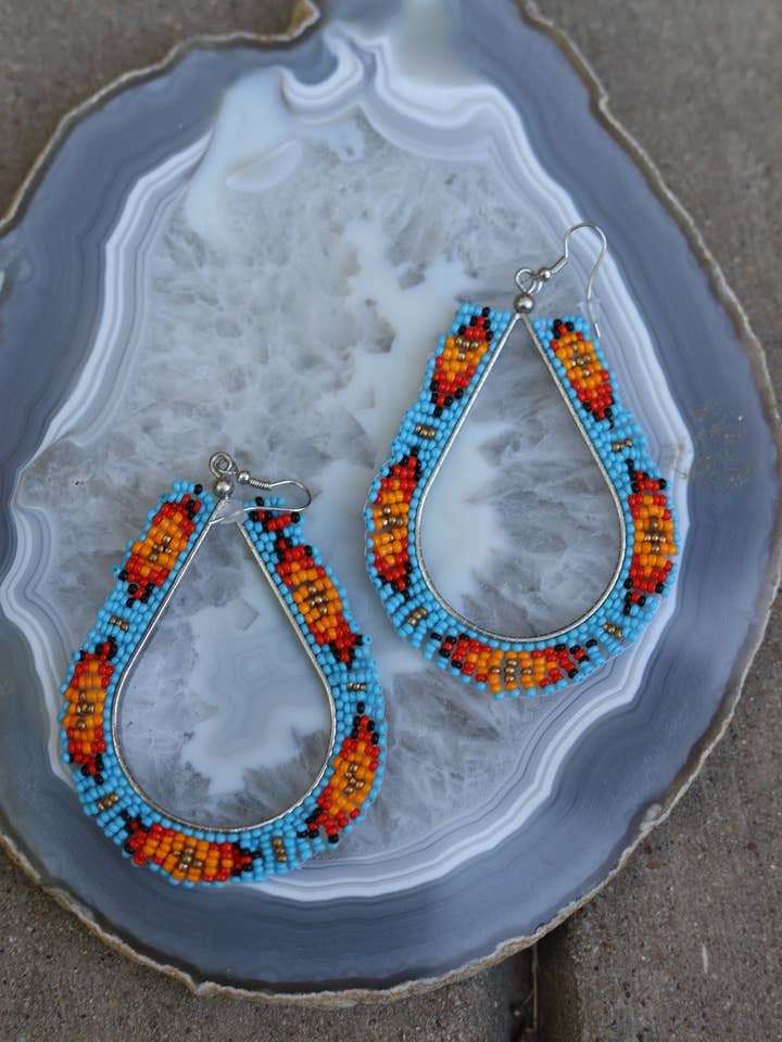 1146 S11 LARGE CUTOUT OVAL TRIBAL ER for wholesale by Turquoise Haven