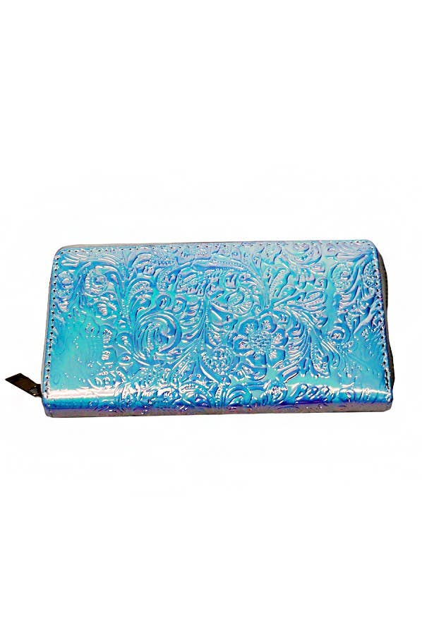 Cap Zone - Wholesale Wallet - Women's - Iridescent Floral Embossed Reflective Wallet3