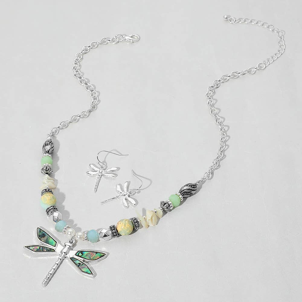 Sensibling Corp. – wholesale Smycken – Abalone Trollslända Hänge Multi Pärlhalsband7