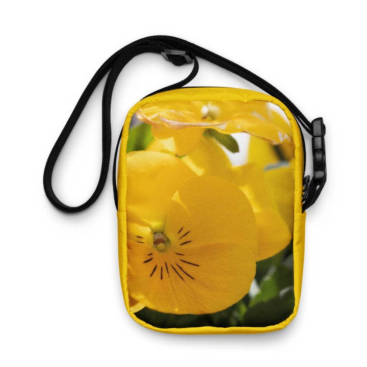 Gul Pansy crossbody-taske for engroshandel hos IszyBee Arts
