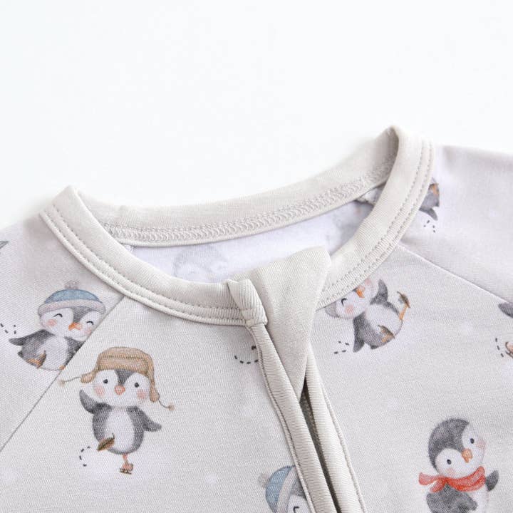 Luxie Charm - Wholesale Bodysuit (Footed) - Baby - Penguins On Ice Zippered Romper NICU Friendly Footie2