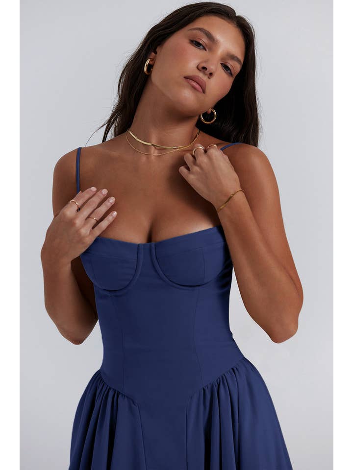 Sweetkama - Wholesale Dress - Women's - String Shoulder Solid & Floral Ladies Dress 2552843