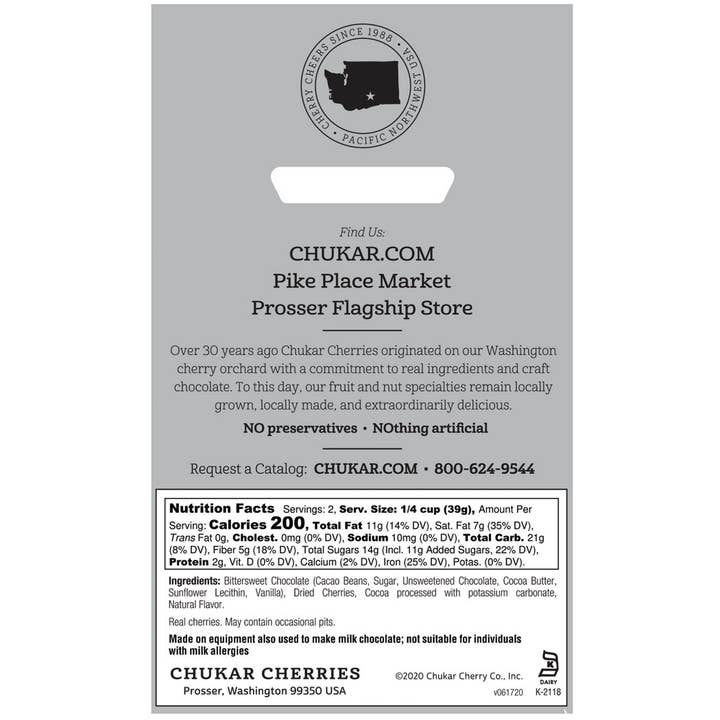 Chukar Cherry Company - Wholesale Chocolate Box - 2.75 oz Black Forest Cherries - Ultra Dark Chocolate