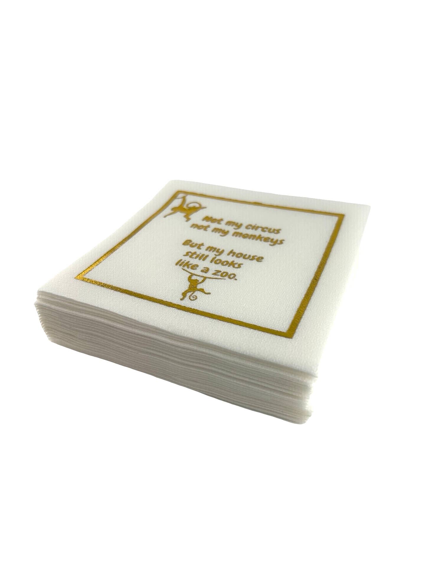 Maven Home - Wholesale Disposable Napkin - Linen-Feel Cocktail Napkins, Not My Circus1