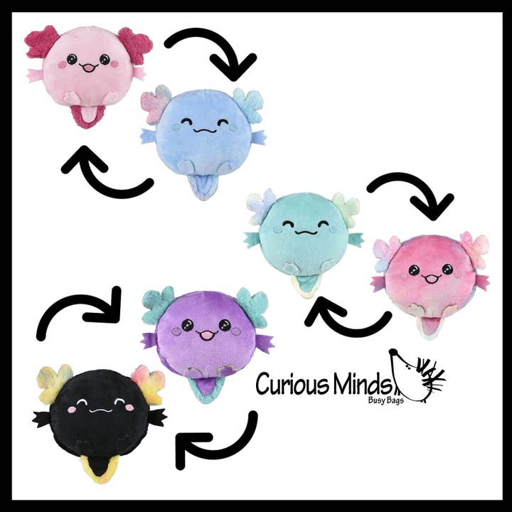 Curious Minds Toys - Wholesale Stuffed/Plush Toy - Kids & Baby - 1 Reversible Axolotl Animal Plush Flip Inside Out Animals - 1