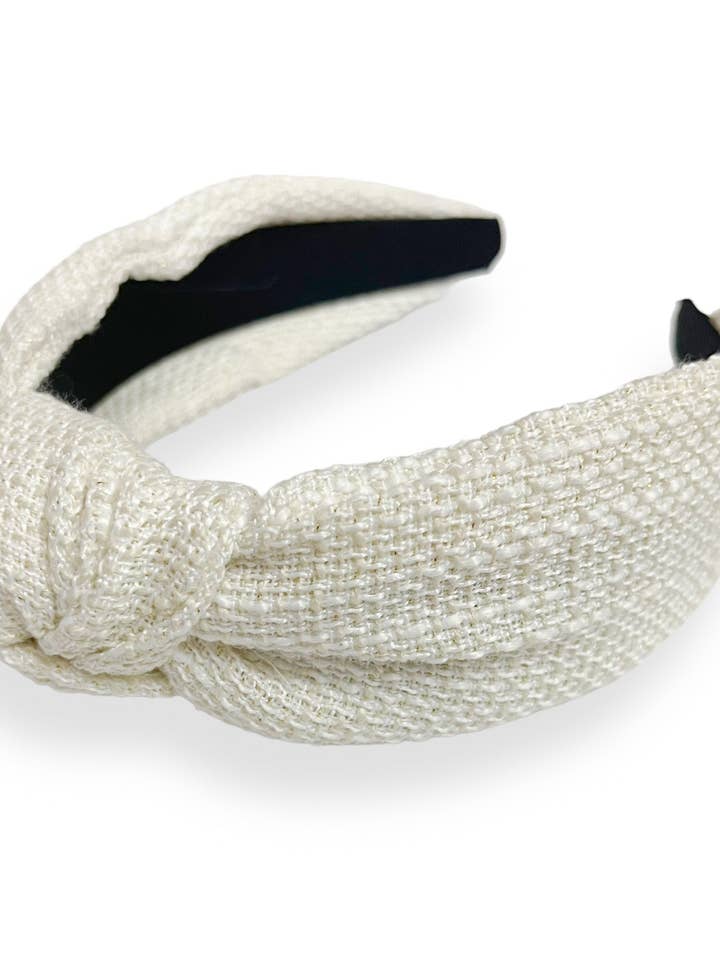 Diadema de yute en crema, paquete de 3 para venta al por mayor de The Sandy Pearls