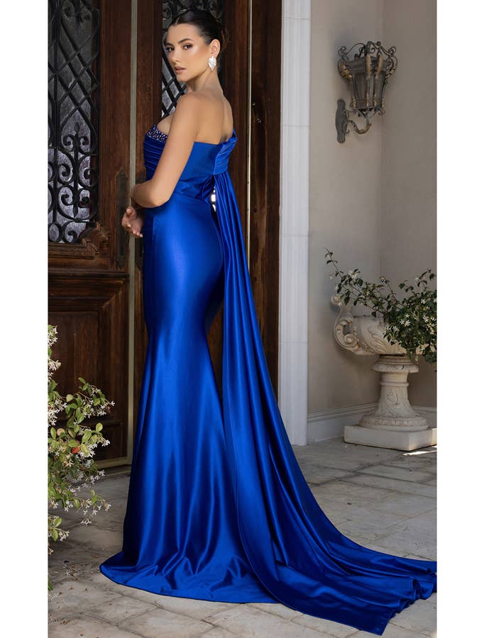 Babyfox Apparel – Großhandel Abendkleid – Damen – Einteiliges Kleid mit 3D-Blumenapplikationen aus Satin im Etui-Stil4