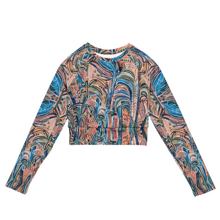 Beach Oasis - Langærmet Crop Rashguard dame for engroshandel hos Palet Theory