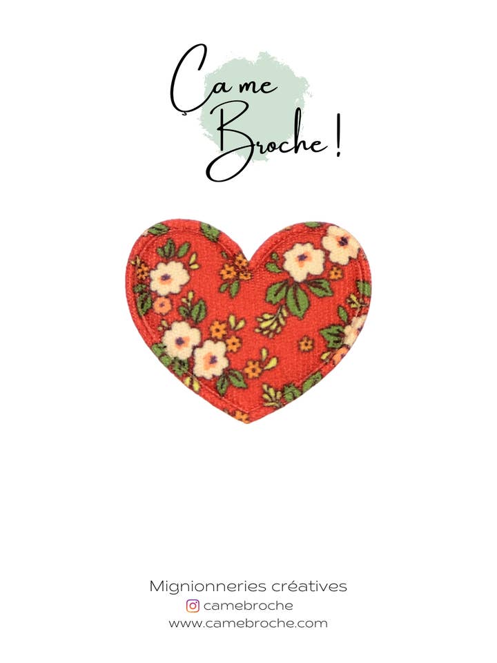 Flower heart brooches for wholesale by Camebroche