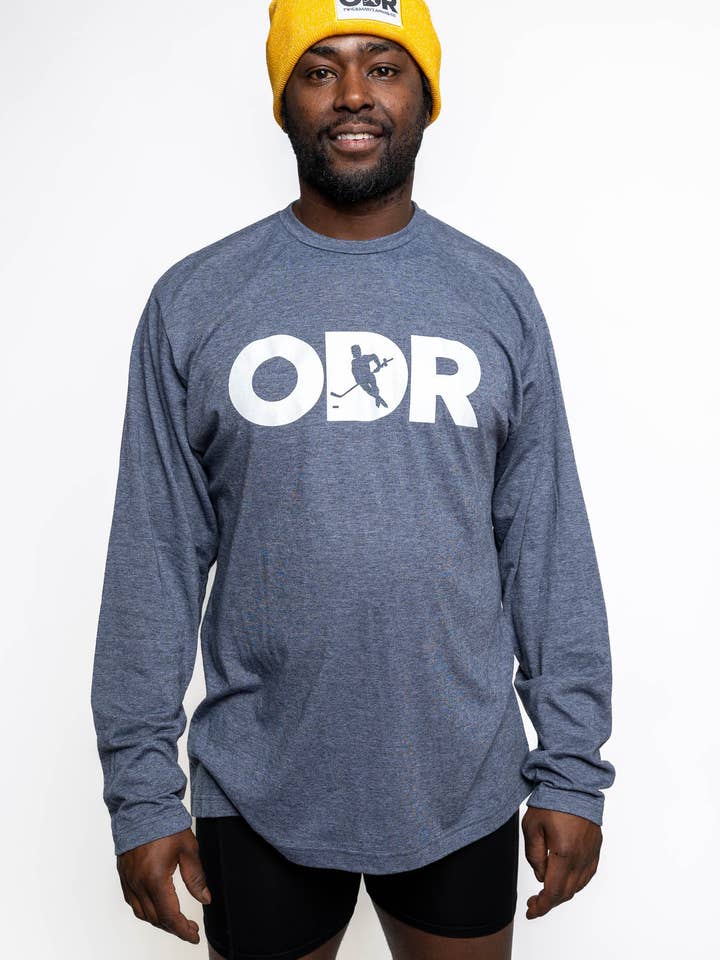 ODR Long Sleeve - Heather Navy for wholesale by Twig & Barry’s Apparel Co