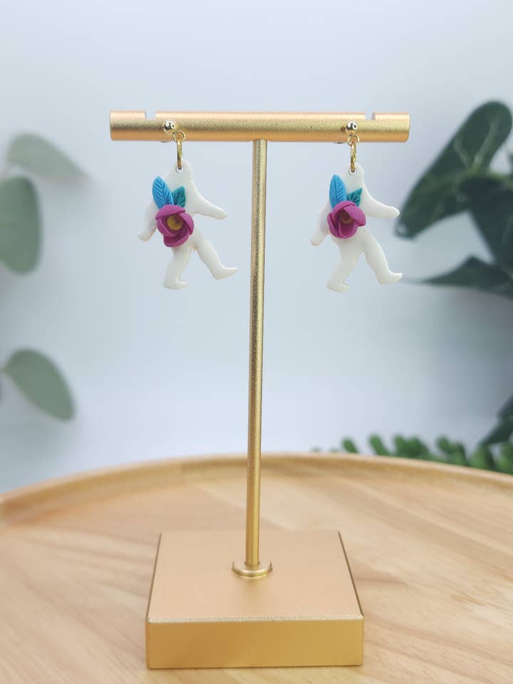 Floral Bigfoot Earrings for wholesale by Erica Halliman Creations