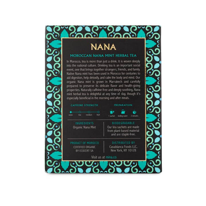 Mina - Wholesale Health/Detox Tea - 15 ct Nana Organic Moroccan Nana Mint Herbal Tea2