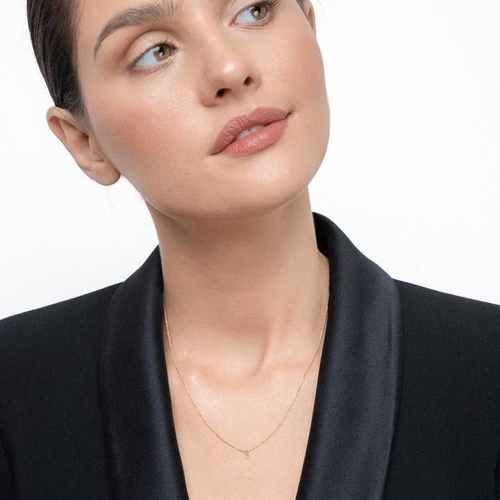 Leaf Jewelry - Wholesale Pendant/Charm Necklace - Pure Diamond 18K Yellow Gold Necklace1